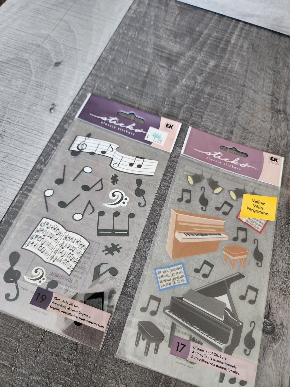 Sticko Stickers Music Piano Recital Musical Notes Scrapbooking RETIRED NEW #28